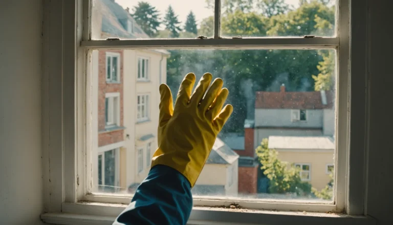 nettoyer un cadre de fenêtre avec du bicarbonate