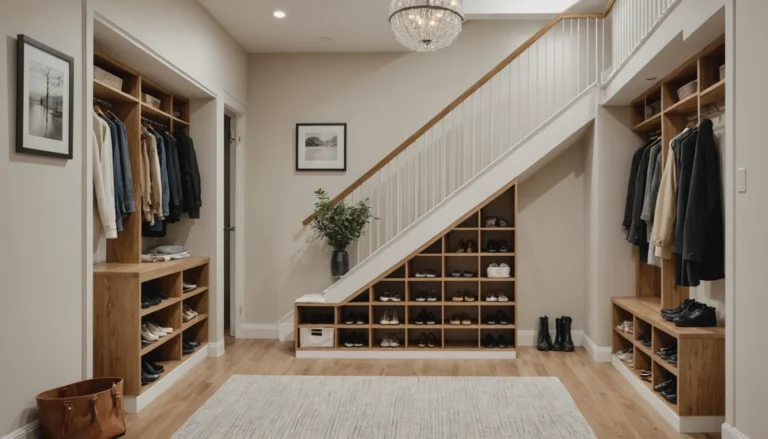idées de vestiaire sous escalier