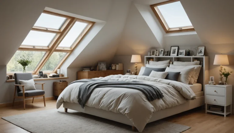 chambre à coucher lit sous la pente du toit