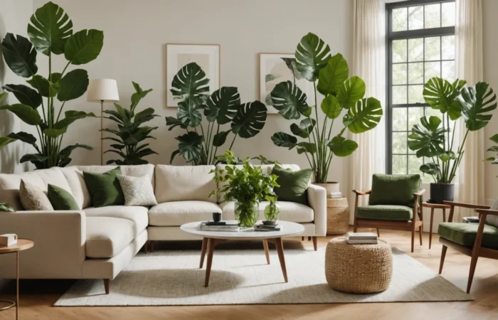 plantes vertes avec grandes feuilles