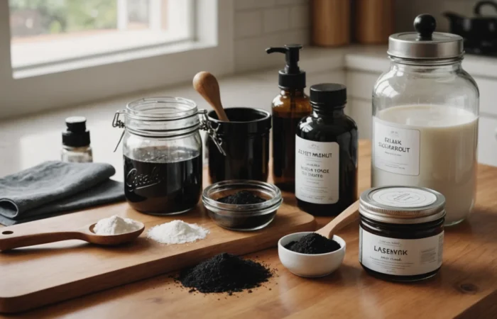 savon noir et bicarbonate